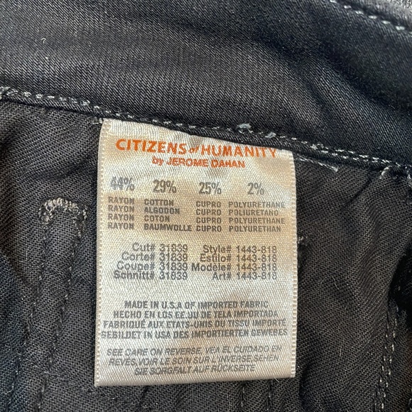 Citizens Of Humanity Jeans By Jerome Dahan 32 Black Shiny EUC - Picture 11 of 11